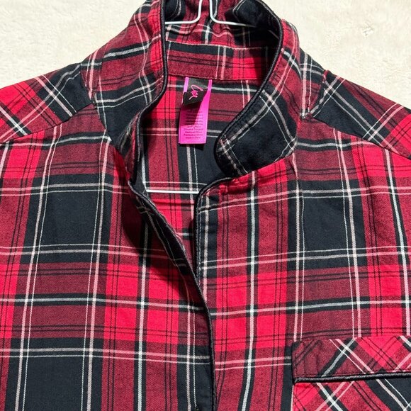 La Senza long Sleeve Checkered Soft Shirt Button Down Size Small - Picture 5 of 11
